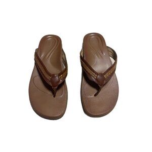 Aetrex Emmy Size 9  Flip Flops Thong Sandals Braid Detail